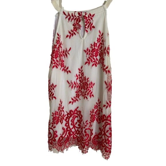 Cleo Petites Lacey Top Women's XS White and Red - Picture 2 of 3